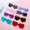 Accessories Eyewear Trendy Candy Color Sunglasses For Women Heart Glasses Rimless Heart Sunglasses
