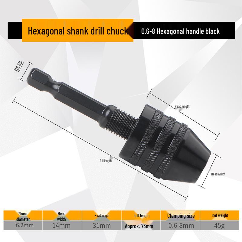 Hex Shank 3-Jaw Drill Chuck Adapter for Quick Electric Grinder