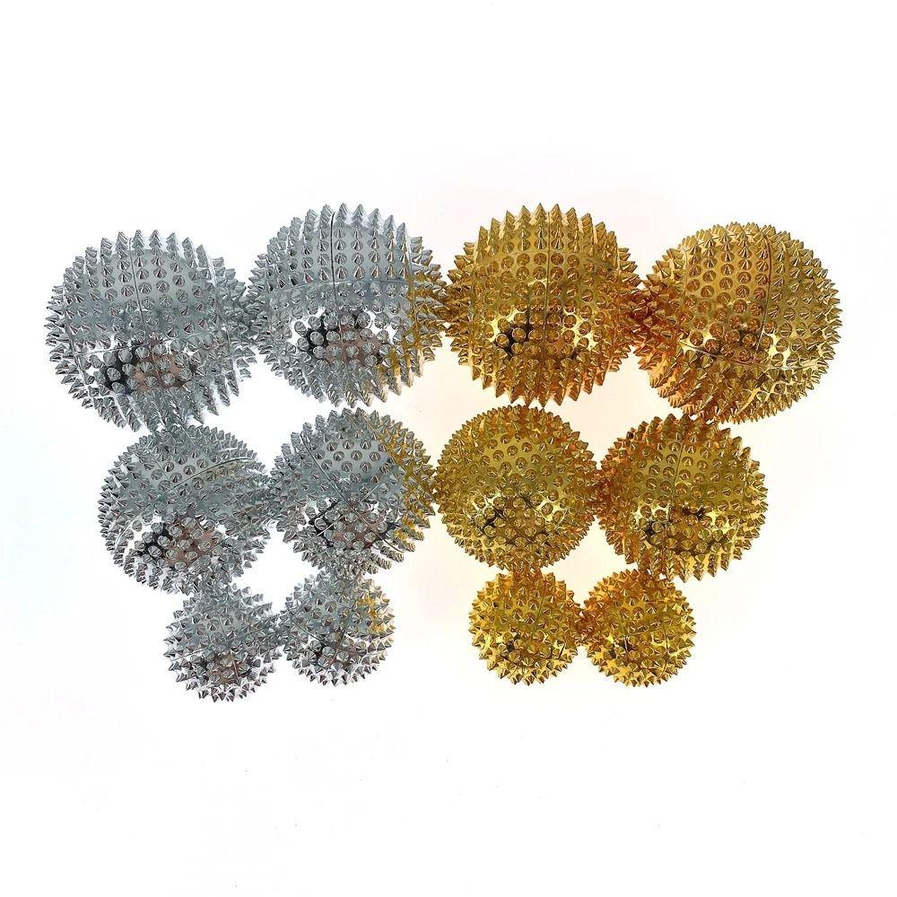 2Pcs ABS Hard Material Spiky Hand Roller Built-in Magnet Acupoint Massage Ball Office