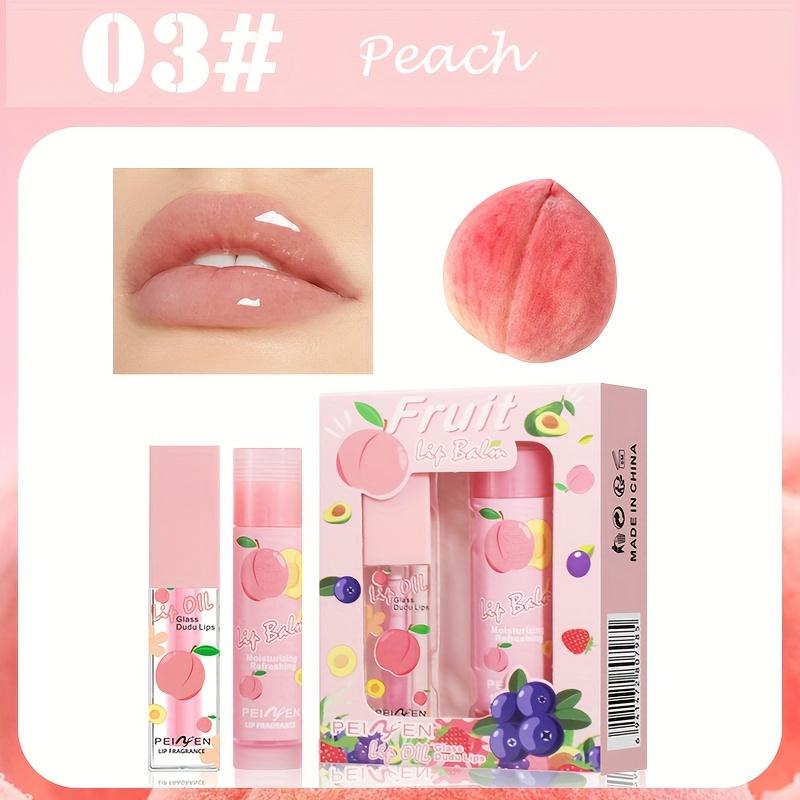 2Pcs/set Day Night Set Moisturizing Lip Balm Lip Gloss Hydrating Moisturizing Anti-Dry Anti Crack Lip Skin Care