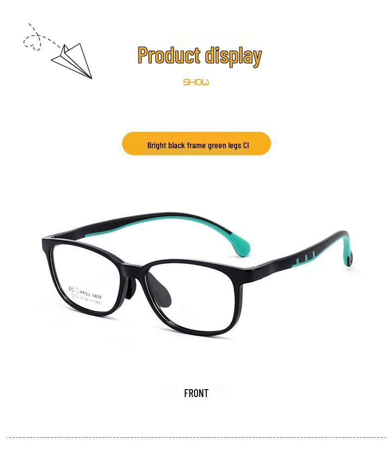 Stylish TR90 Eyeglass Frame for Kids - Lightweight, Comfortable PPSU Frame with Silicone Nose Pads for Students