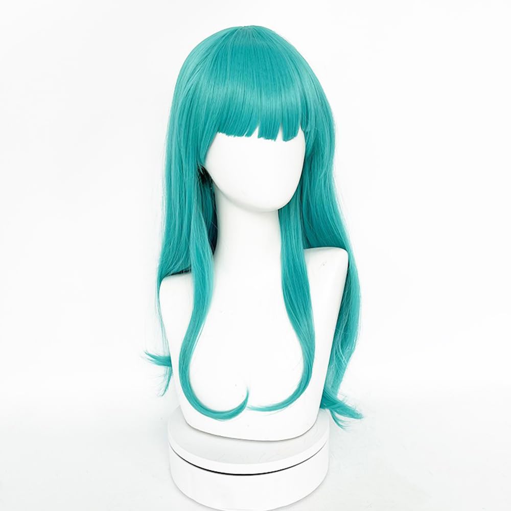 Women's Long Straight Royal Blue Cosplay Bulma Wig Halloween Cosplay Wigs High Temperature Fiber Synthetic Hair