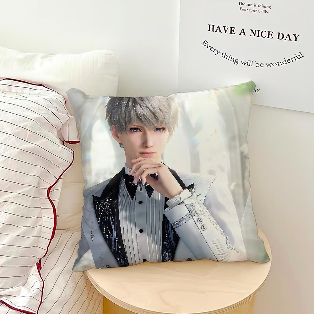 Xavier Love and Deepspace Wedding Card Chibi Cushion Cover Soft Pillow Case for Sofa Living Room Home Decor Protective Covers