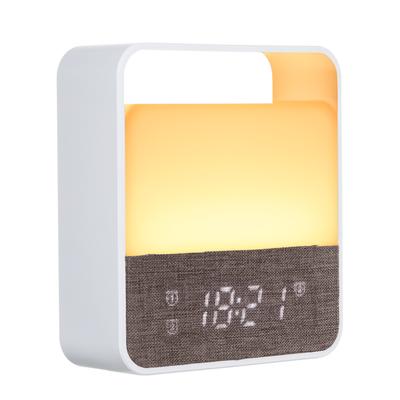 USB Rechargeable Night Light with Alarm Clock Dimming Warm White & Color Changing Bedside Table