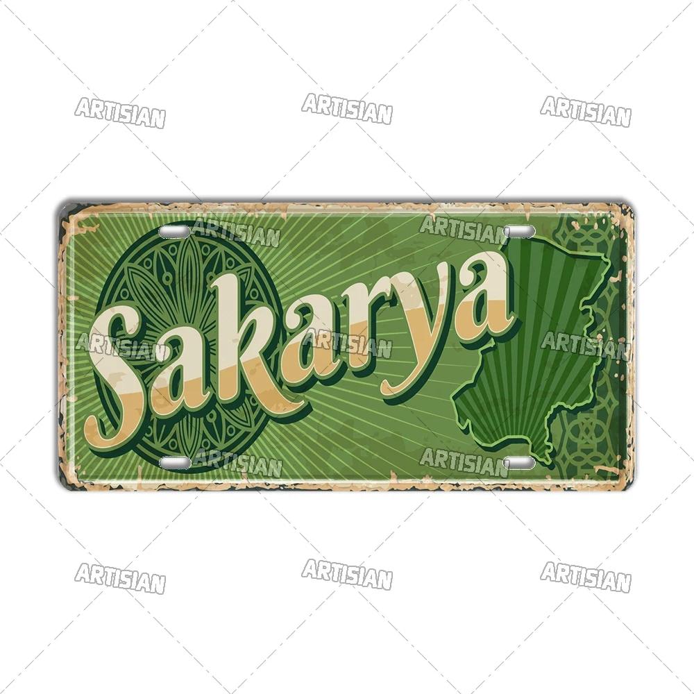 TURKEY Landmark License Plate Turkiye City Decorative Vehicle Plate Metal Tin Plaque Wall Decor Garage Bar Pub Club