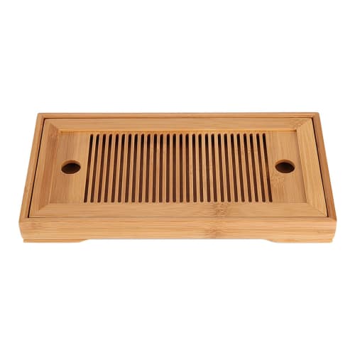 Asixx Chinese Tea Ceramic Water Storage Tea Tray Bamboo Rectangular Water Storage Tea Ceremony Tea Ceremony Chinese Tea Utensil Tea Tray Tea Stand