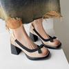 Bow Women High Heels Mary Jane Shoes Platform Sandals 2025 Designer Summer Chunky Lolita Shoes Dress Sexy Leather Pumps Mujer
