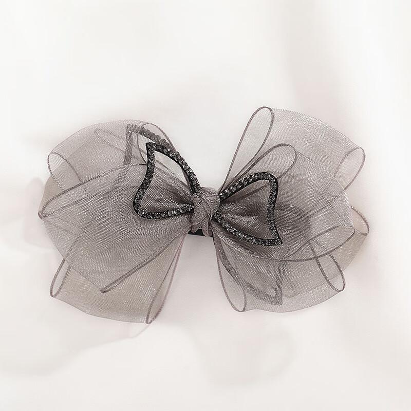 CHIMERA Bow Hair Clip with Rhinestones, Ponytail Barrette, Half-Up Hair Accessory