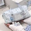 New White Blue Color Star Polka Dot Tote Pencil Case Ins Style Cute Pen Bag For Student Large Capacity Stationery Organizer Bag