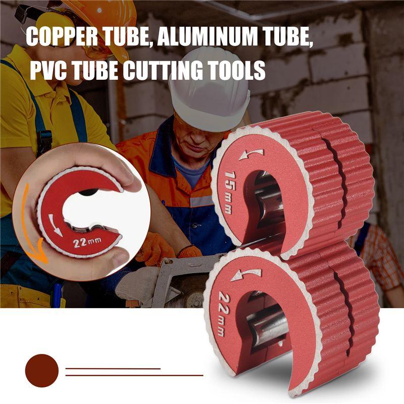 A84X-2PCS 15Mm & 22Mm Copper Pipe Cutter Mini Auto Pipe Slice Tool Zinc Alloy Tube Cutter For Cutting Copper Aluminum Pipes