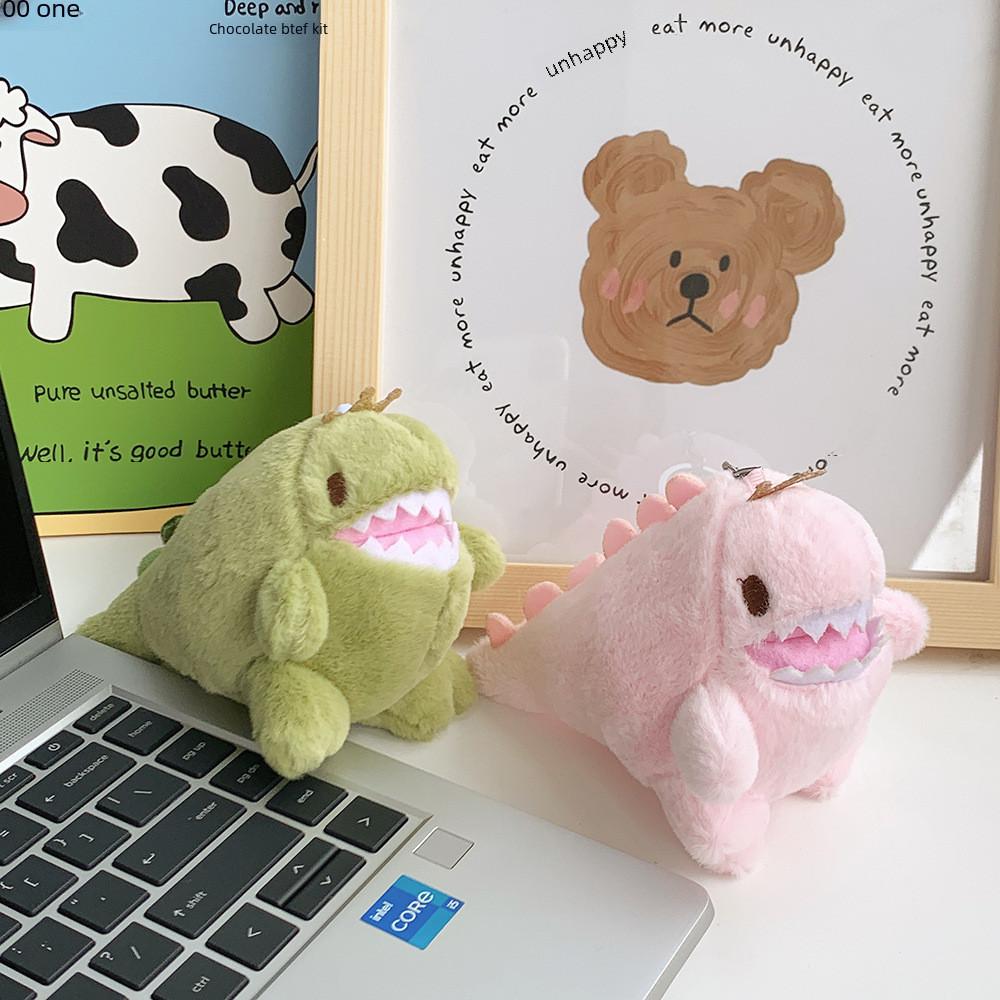 Adorable Plush Dinosaur Keychain Toy In Lake Blue Olive Pink Soft And Fluffy