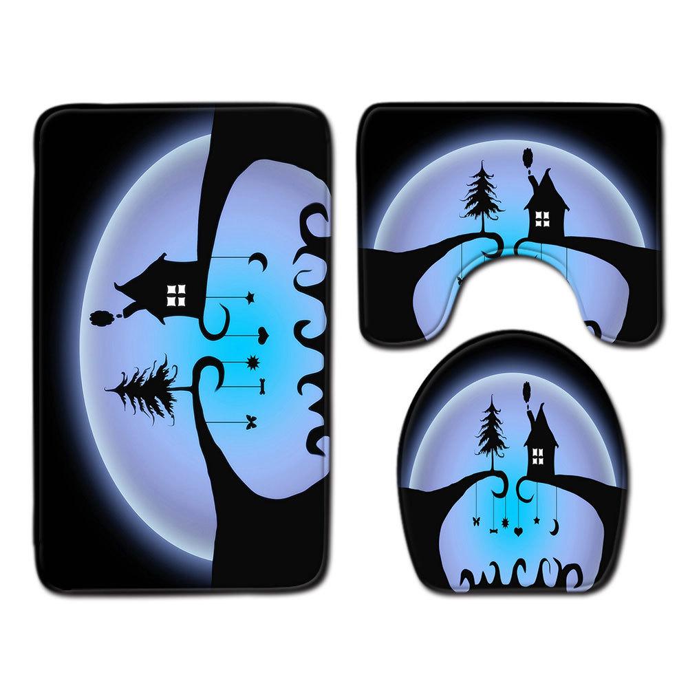 Christmas Bathroom Floor Mat Toilet Three-Piece Set