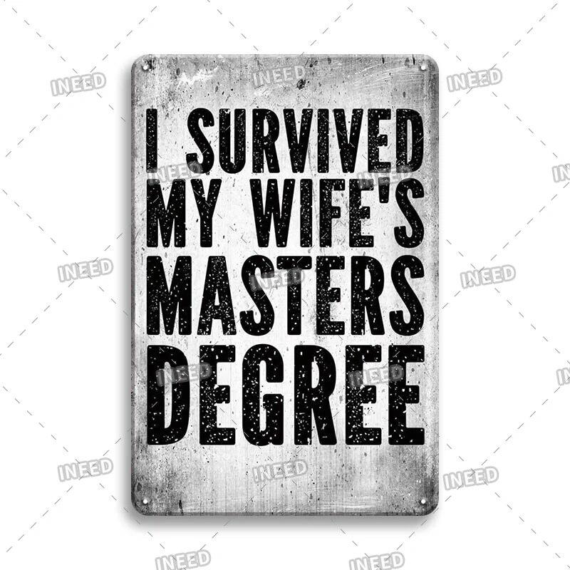 Funny Sentence Tin Sign Decorative Vintage Shabby Metal Sign Decor Metal Plate for Garage Man Cave Bar Pub Home Wall Decor