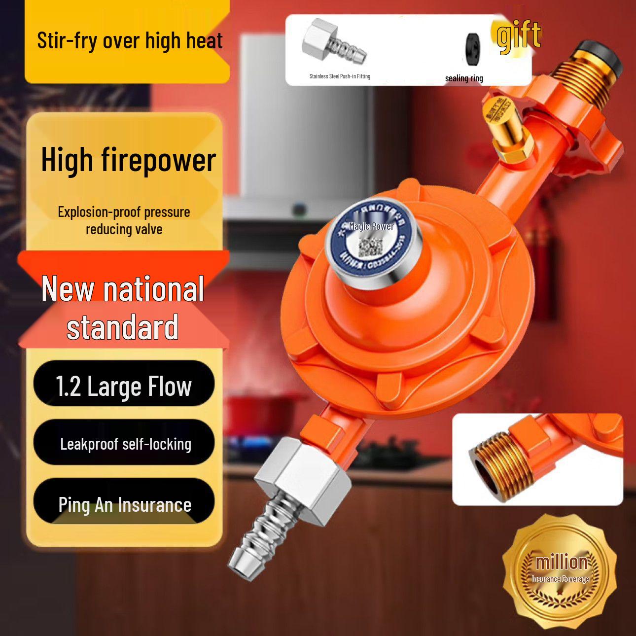 

Universal Household Low-Pressure Self-Locking Gas Valve for Gas Stoves and Commercial Use