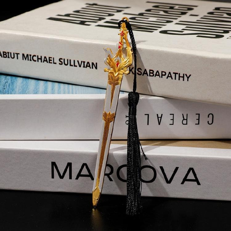 Swords Design Alloy Bookmarks With Decorative Tassels Martial Arts Inspired Metal Lightweight Book Marker