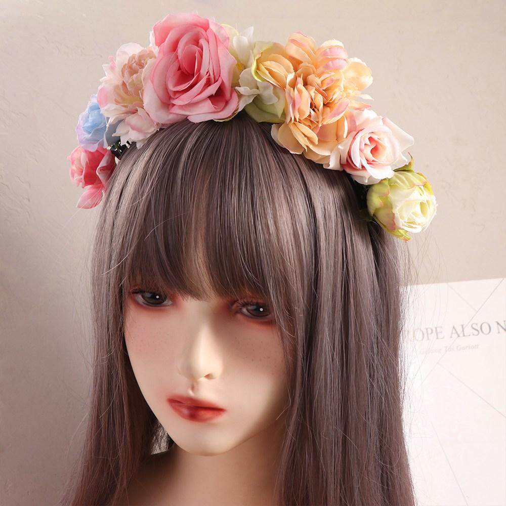 Hair Hoop Floral Garland Colorful Bridal Crown Exquisite Children Flower Headband Women