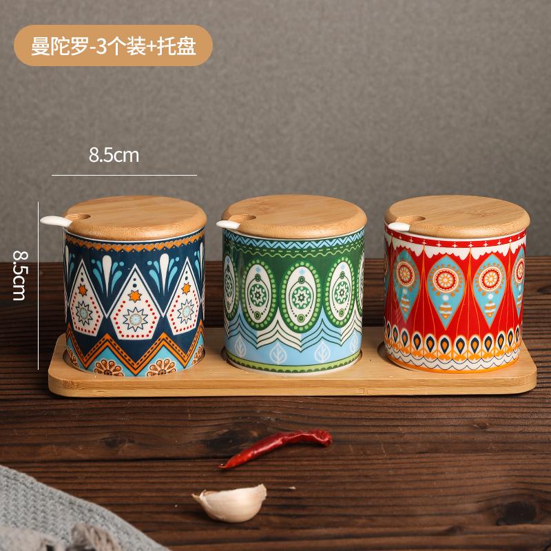 Creative Ceramic Seasoning Jar Set Kitchen Spices Seasoning Storage Jar Salt Pepper Organizer Nordic Household Seasoning Tools
