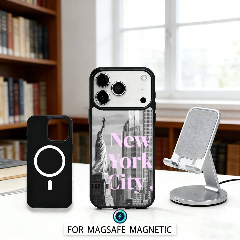 C-City New York Phone Case For iPhone 17,16,15,14,13,12,Pro,Max For Magsafe Magnetic Wireless Charging