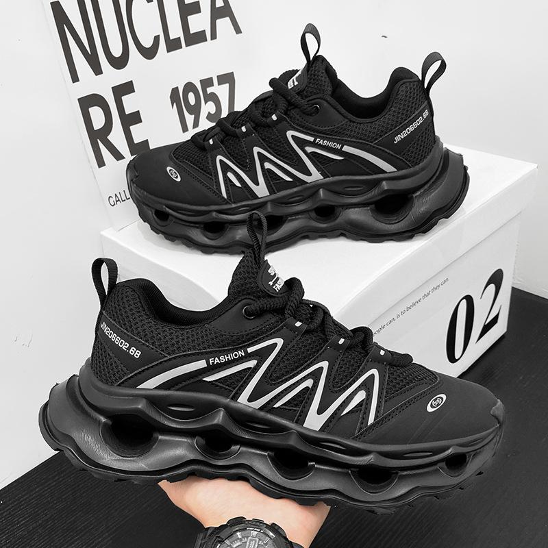 Casual shoes Lightweight thick-soled cushioning mesh shoes Outdoor light luxury Hong Kong style sports dad shoes
