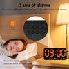 Digital Wall Clock 8.5 Inch Large Display LED Alarm Clock with Date Week Temperature Brightness Adjustable Double Alarm for Home