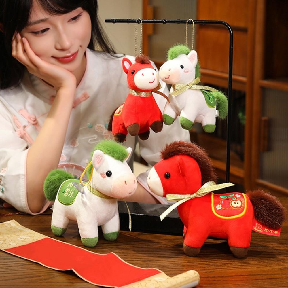 Mascot Dolls Lucky Horse Plush Toys Cute Zodiac Pony Figurine Chinese New Year