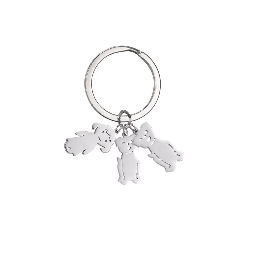 Personalized Keychain Custom Boy Girl Key Chain Family Mother Kid Child Gift For Woman Men Couple Stainless Steel Jewelry