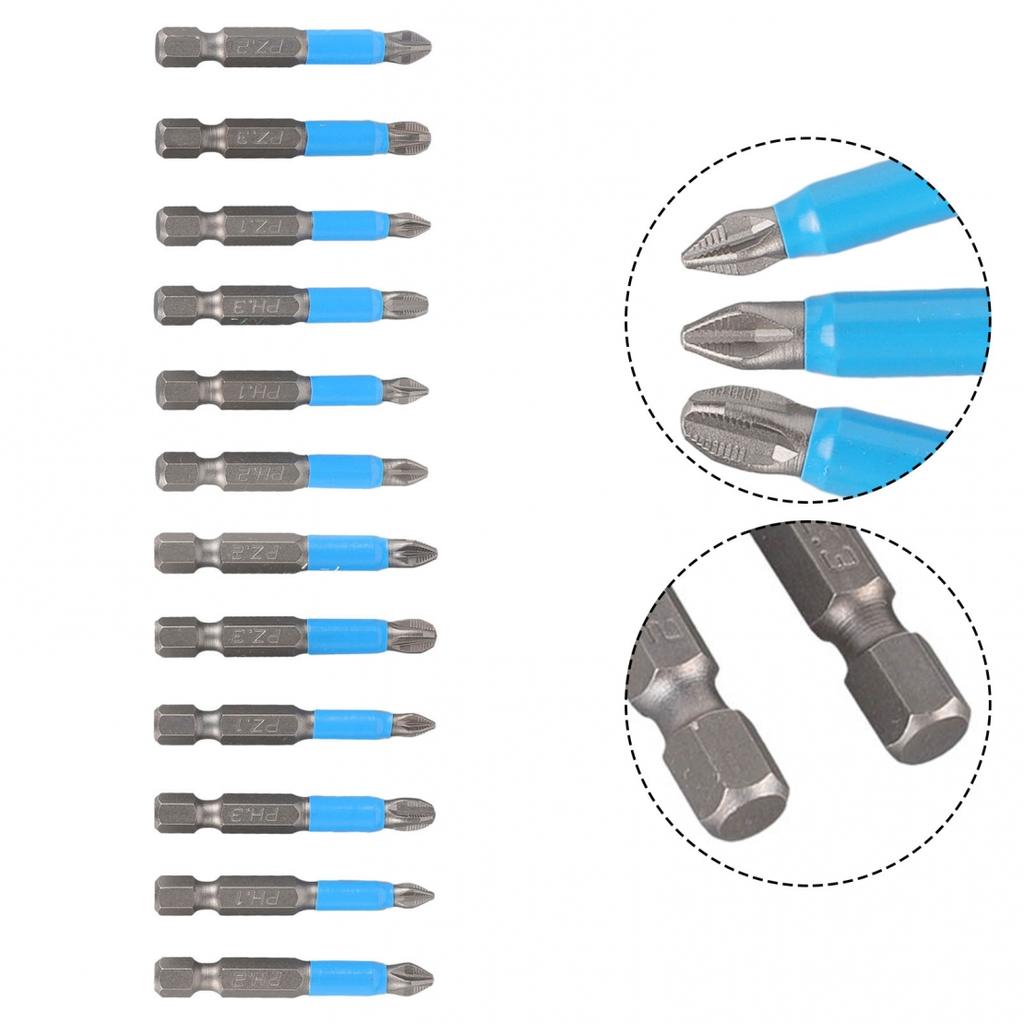 Nutdrivers Screwdriver Bit Portable Set 1/4inch 12Pcs 50mm