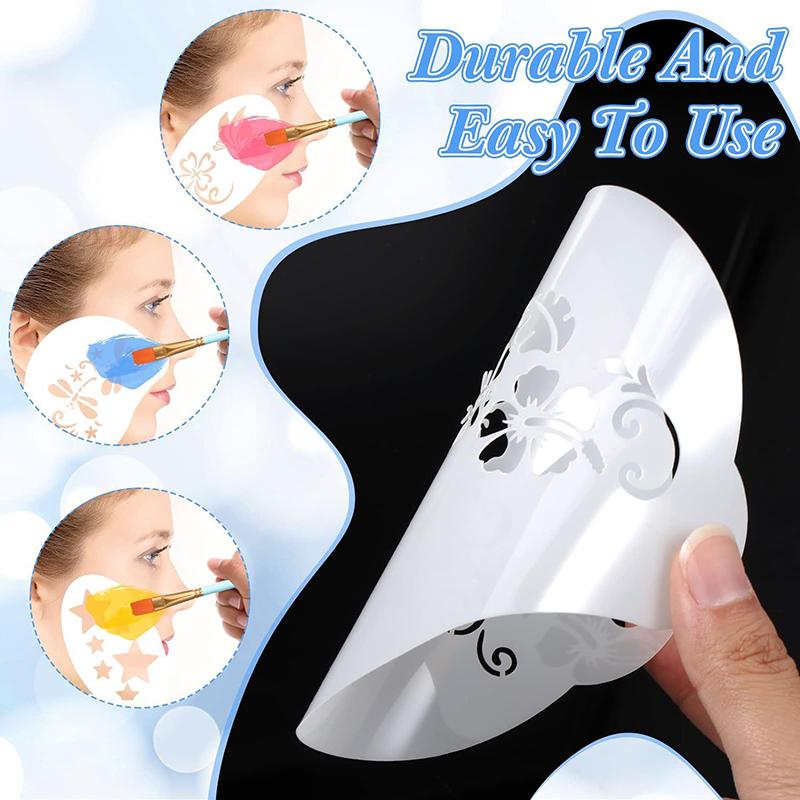 Gesichtsschablonen Körperbemalung Vorlage Sprühbemalung DIY Vorlage für Kindergeburtstagsfeier Wiederverwendbare Malschablonen