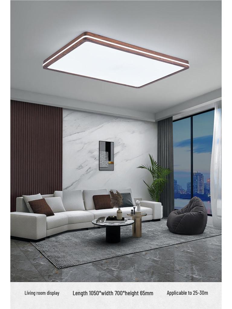 Solid Wood North American Walnut Ceiling Lamp with Full Spectrum Eye Protection for Living Room and Bedroom