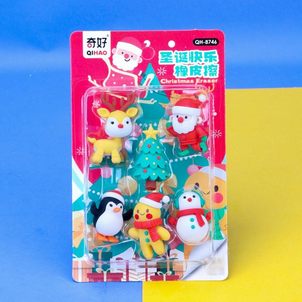 Cute Christmas Assembled Eraser Creative Christmas Gift Stationery Christmas Decoration Student