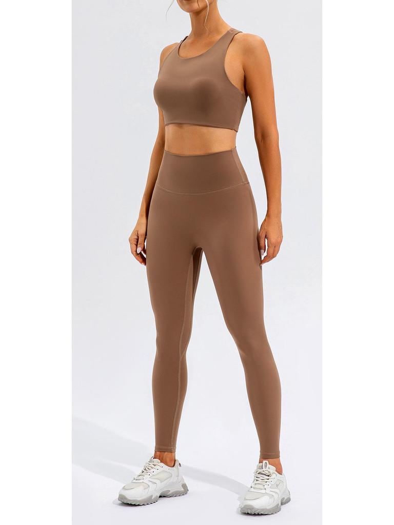 Women's High-Intensity Sports Bra - Lulu Nude Feel, Shockproof, Gathered Support, Stylish Back, Perfect for Yoga & Fitness