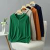 Women's Solid Color Hooded Knitwear Pullover Sweater Loose Fit Thin Spring Reduction Fashion
