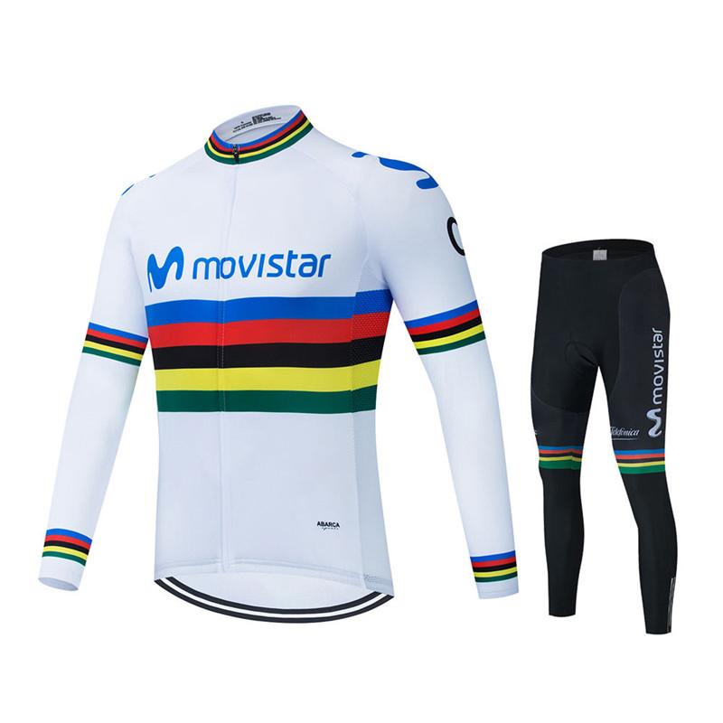 2026 Movistar Team Dlouhý rukáv Cyklistické dresy Ropa Ciclismo Maillot Cyklistické oblečení Prodyšné Mtb Kolo Cyklistické oblečení