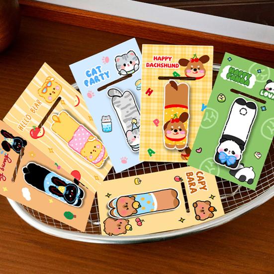 6Pcs Animal Magnetic Page Clips Cute PVC Bookmark for Students Readers Unique Magnetic Page