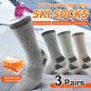 3 Paar Winter Herren Socken Super Dick Thermisch Mittelhohe Socken Warme Wolle Ski Sport Socken