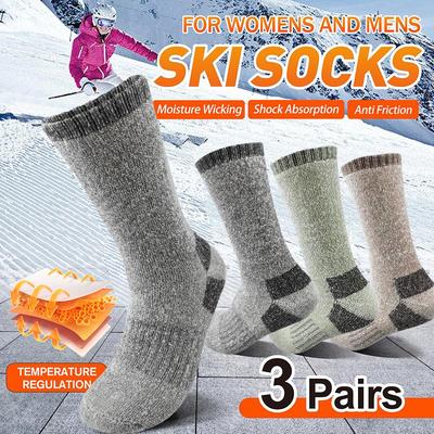 3 Paar Winter Herren Socken Super Dick Thermisch Mittelhohe Socken Warme Wolle Ski Sport Socken