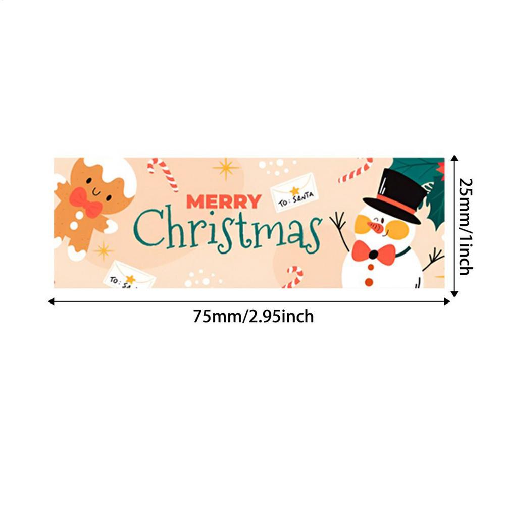 

Christmas Sticker 300 Pieces Christmas Roll Decals Decoration Festive Decal Labels For Party Gathering Family Office Shipping 2.5x7.5cm