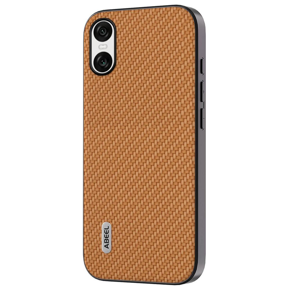 ABEEL Etui na Sony Xperia 10 VI Skóra+PC+TPU Pokrowiec na telefon Tekstura włókna węglowego