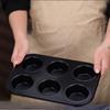 1PC Carbon Steel Non Stick Cupcake Pan Black Quick Release Muffin Tins Tray for Home Baking and Kitchen Use