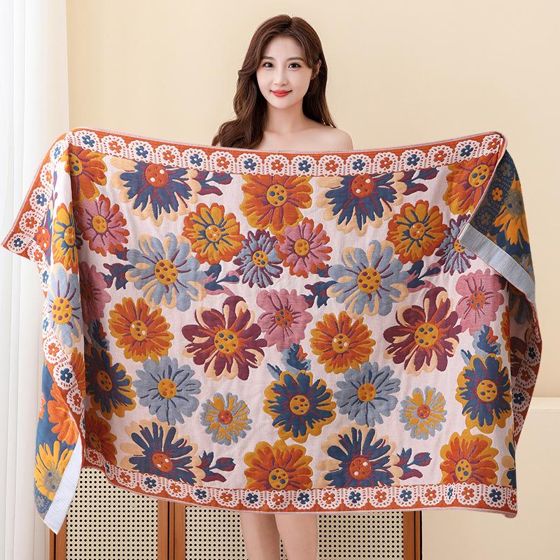 Extra Large 4 Layer Adult Cotton Gauze Bath Towel Soft Quick Dry Absorbent Summer Spring Oversized Wrap Towel Perfect For Home And Travel