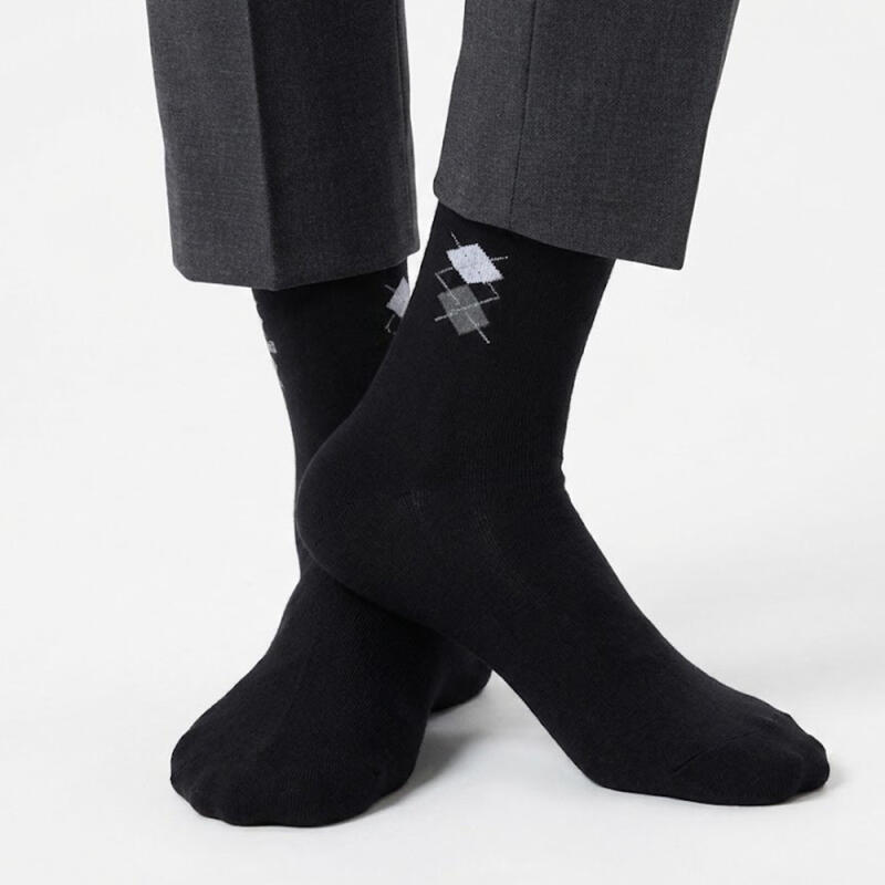 RENOMA Men's Formal Argyle Long Socks 3 Pack
