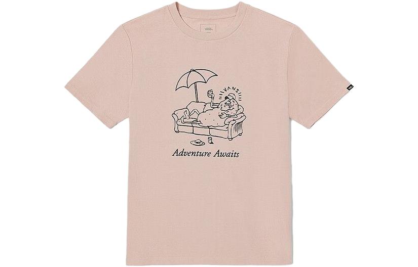 Vans T Shirts Unisex Smoke Pink Crew Neck Moderate Straight Fit VN0002PDBQL L
