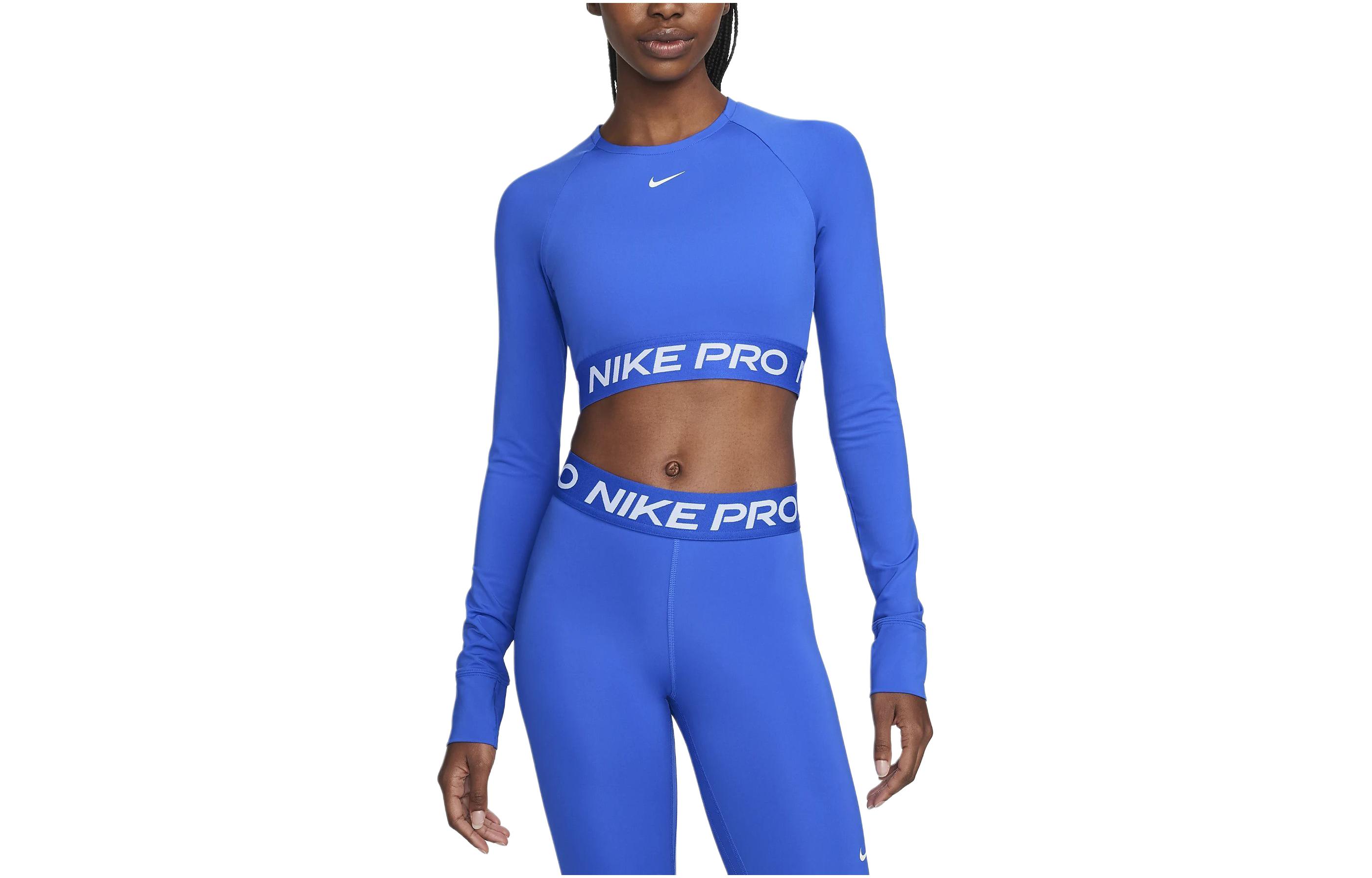 Nike Pro Women s Dri FIT Cropped Long Sleeve Top FV5484-405 S