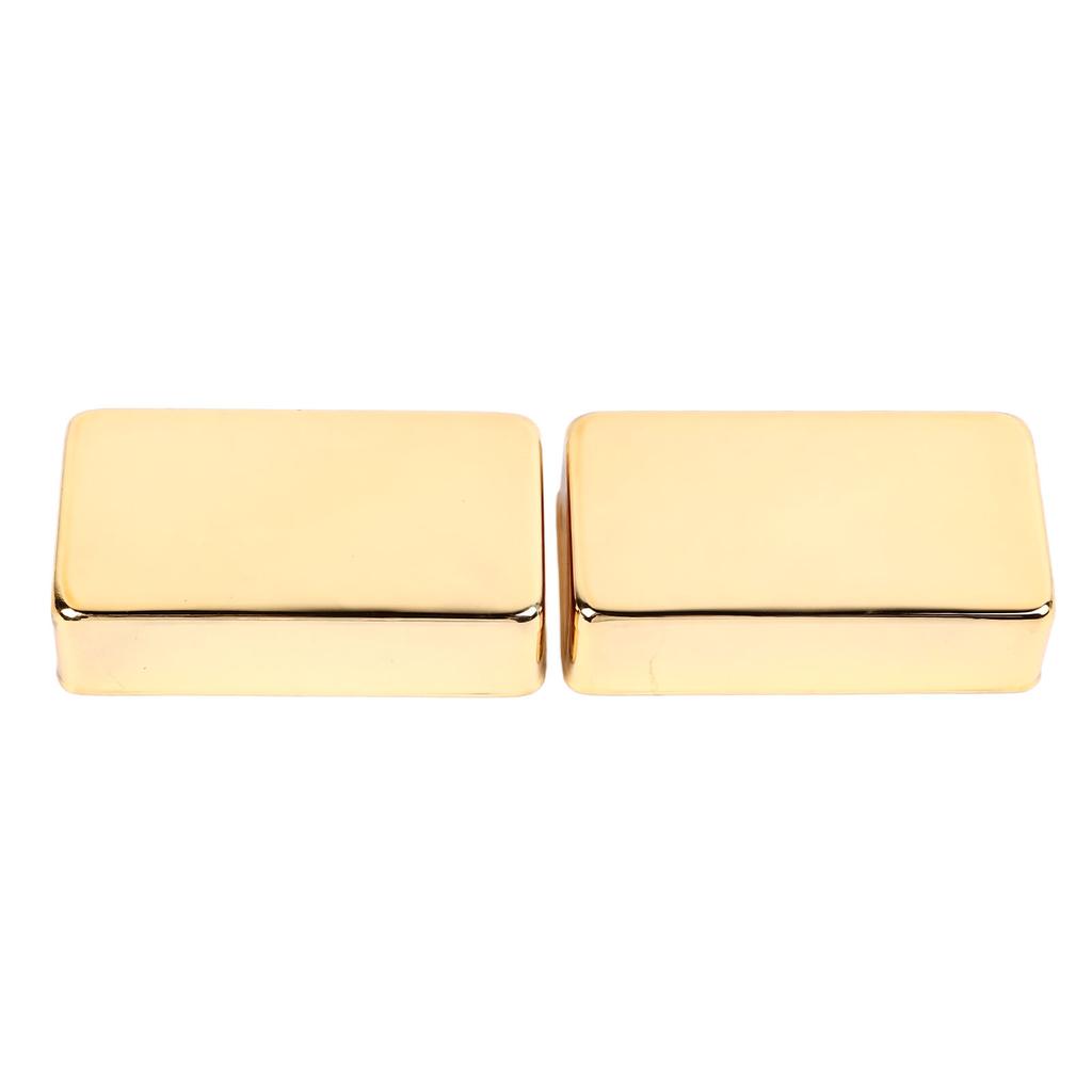 2PCS Electric Guitar Pickup Cover Closed Type Sealed Humbucker Double Coil Pickup Brass Enclosure Gold