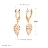 Roségoldene Farbe Blatt Lange Hängeohrringe Für Damen Mode Natürliche Zirkon-Accessoires Täglicher Feiner Vintage-Schmuck