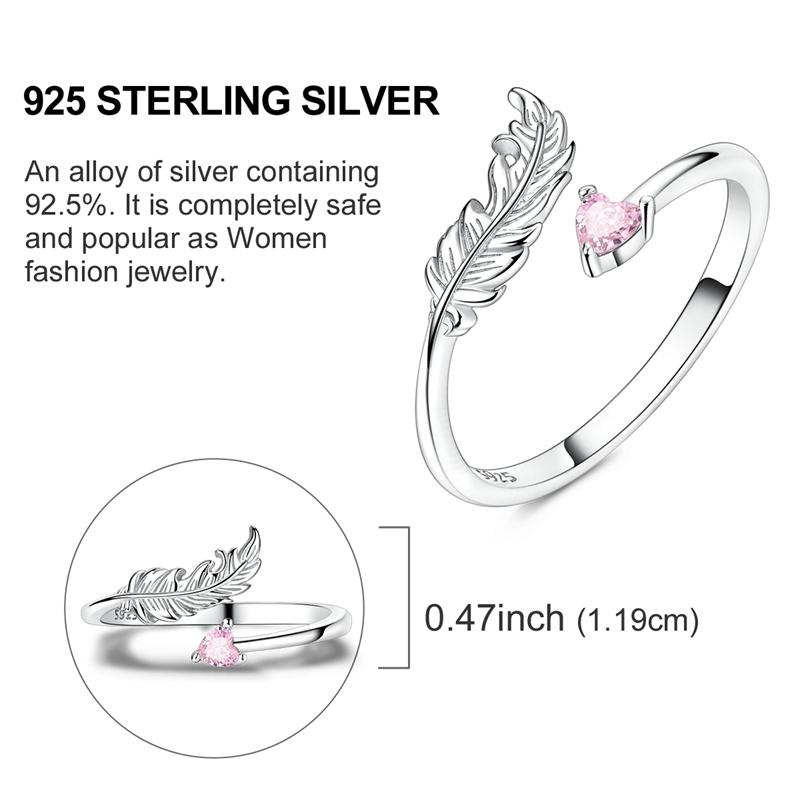 Original 925 Silver Ring Sparking Bear Bow Wing Rose Open Rings for Women Girls Jewelry Birthday Anniversary Engagement Gifts
