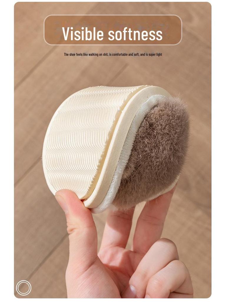 Zimowe antypoślizgowe bawełniane kapcie z futerkiem dla dziewczynek i dzieci 2023