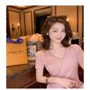Women's Beaded Short Sleeve Ice Silk Knit Top