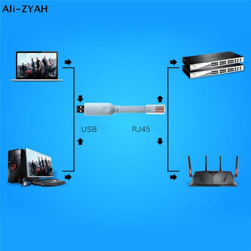 (YY)1Pc 2025 New 1.8M USB to RS232 Serial to RJ45 Cable CAT5 Console Adapter Cable Cord for Routers
