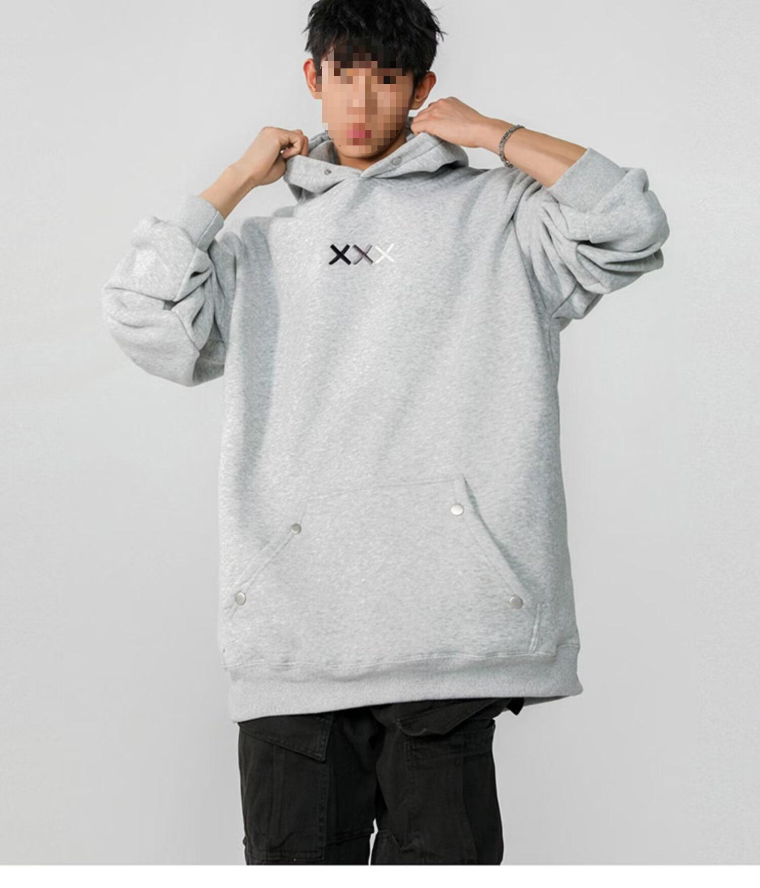 

Men s Versatile Casual Lettered Hooded Sweatshirt Large сірий колір